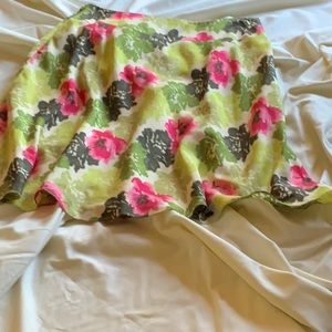 Floral silk skirt